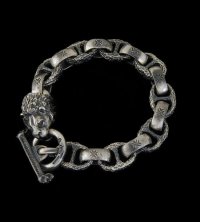Half Lion With H.W.O & Chiseled Anchor Links Bracelet