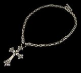 Quarter 4 Heart Crown Cross With Half 2 Skulls Chain Necklace