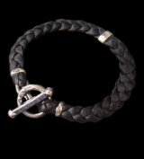 Half H.W.O braid leather bracelet