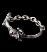 Skull On Dagger With Chain Links Bracelet