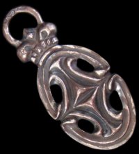 Large Sculpted Oval With Crown Pendant