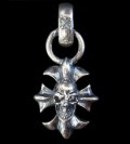 Skull On Gothic Cross Pendant