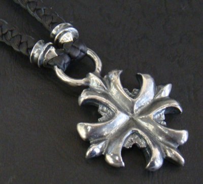 画像2: Gothic Cross With braid leather necklace
