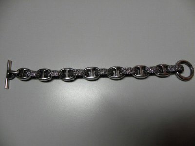 画像2: Chiseled H.W.O & Anchor Chain Links Bracelet