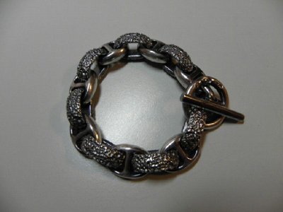 画像3: Chiseled H.W.O & Anchor Chain Links Bracelet