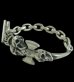 画像1: Triple Skull Dagger On Crown With Chain Links Bracelet (1)
