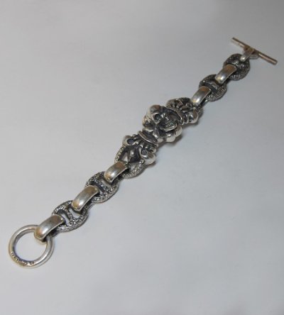 画像4: Skull On 4Heart Crown With H.W.O & Chiseled Marin Chain Bracelet