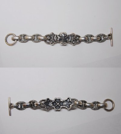 画像5: Skull On 4Heart Crown With H.W.O & Chiseled Marin Chain Bracelet