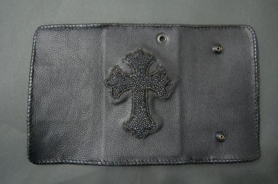画像3: Stingray Traditional Cross Inlay Buffalo Long Wallet