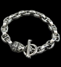 Quarter Lion With H.W.O & Chiseled Anchor Links Bracelet