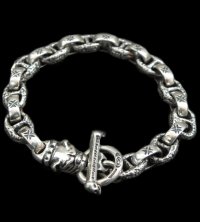 Quarter Old Bulldog With H.W.O & Chiseled Anchor Links Bracelet