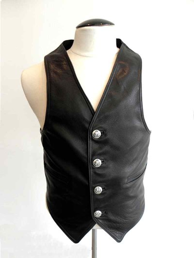 画像2: Gaboratory Tailored Leather Vest (Atelier mark art work)