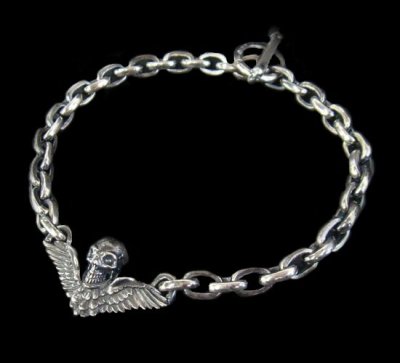画像1: Wing Skull & Chain Links Necklace