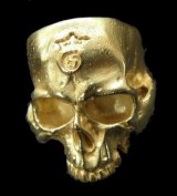 10k Gold Large Skull Without Jaw Ring (Mat Color  Finish)