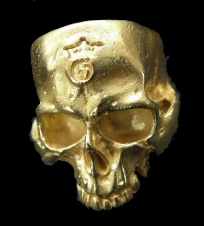 画像1: 10k Gold Large Skull Without Jaw Ring (Mat Color  Finish)
