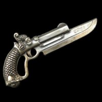 Double Barrel 50 Caliber Pistol Knife Pendant