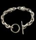 画像1: Skull Pins With Small Oval Chain Links Bracelet (1)