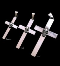 Skull On Plain Cross Pendant [Full ,  Half , Quarter]