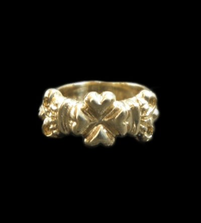 画像1: Gold Small 4Heart Crown Ring