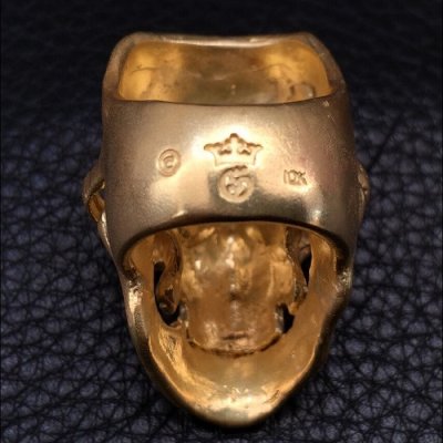 画像7: 10K Gold Old Skull Full Face Ring( Pure Gold Color Finish)