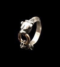 10K Gold Ring With 1/9 Panther Triangle Wire Bangle Ring