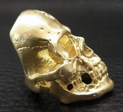 画像7: 10K Gold Large Skull H,W,O Ring ( Pure Gold Color Finish)