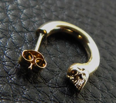 画像4: 10K Gold Phantom T-bar Skull On O-ring Pierce