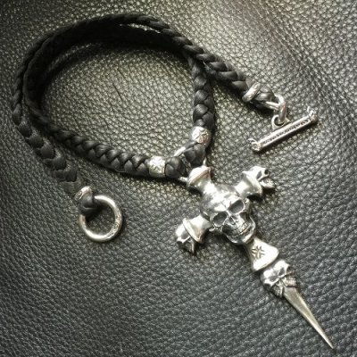 画像3: Large Skull On 2 Skulls Hammer Cross Double Face Dagger Half Size