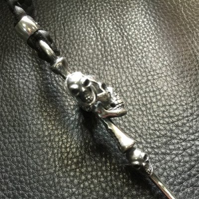 画像12: Large Skull On 2 Skulls Hammer Cross Double Face Dagger Half Size