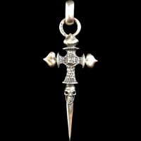 Half FT Cross Single Skull Dagger Pendant