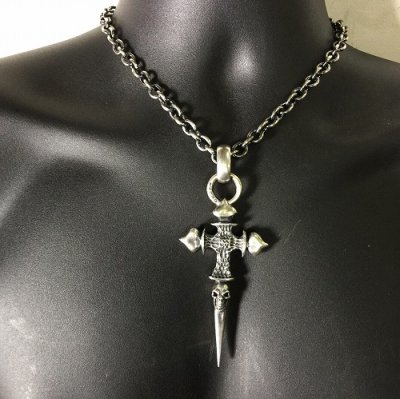 画像12: Half FT Cross Single Skull Dagger Pendant