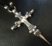 画像4: 3 Skulls On 4 Heart Crown Long Cross Double Face Dagger With Braid Leather Necklace