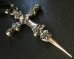 画像9: 3 Skulls On 4 Heart Crown Long Cross Double Face Dagger With Braid Leather Necklace