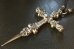 画像6: 3 Skulls On 4 Heart Crown Long Cross Double Face Dagger With Braid Leather Necklace