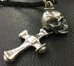 画像13: Half Large Skull With Hammer Cross & Braid Leather Necklace