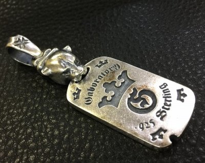 画像3: Half Panther With G & Crown Dog Tag Pendant
