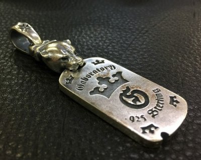 画像7: Half Panther With G & Crown Dog Tag Pendant