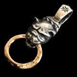 Old Bulldog With 10K Gold Ring Pendant