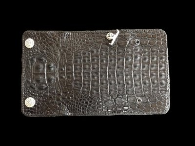 画像1: Crocodile HornBack Plain Long Wallet