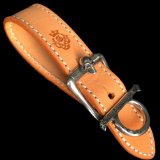 Skull On American Classic Square Buckle With Phantom T-bar & O-ring Belt Loop Saddle Leather Natural Color