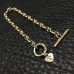 画像4: 14K Gold 5mm Marine Chain Bracelet With Drop G&Crown Heart Plate