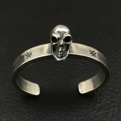 画像13: Single Skull On Flat Bar Bangle Bold