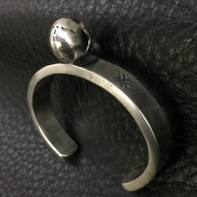 画像6: Single Skull On Flat Bar Bangle Bold