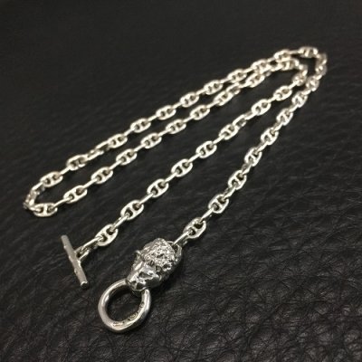 画像4: 1/8 Lion 4.5mm Marine Chain Necklace(Platinum Finish)