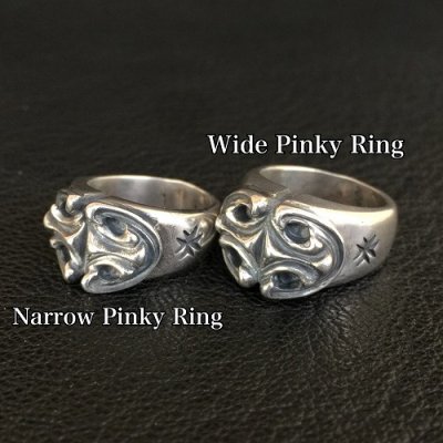 画像1: Sculpted Oval Narrow Pinky Ring & Sculpted Oval Wide Pinky Ring
