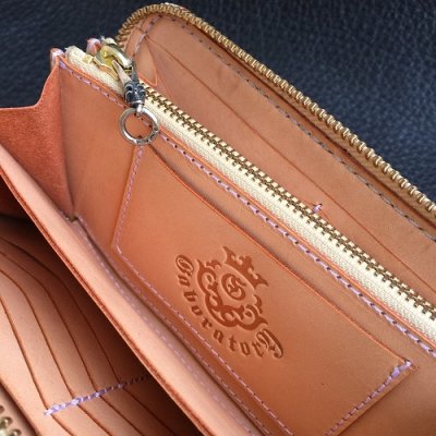 画像11: 24 Skulls On Natural Saddle Leather Round Zip With Single Skull Square Bottom Dagger Zip Pull & Single Skull Zip Pull