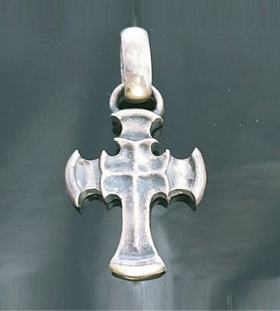 画像1: One Eighth Battle-Ax Cross With H.W.O Pendant