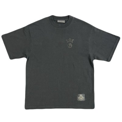 画像1: G&Crown Embroidery 7.1oz T-shirt [Black/Black]