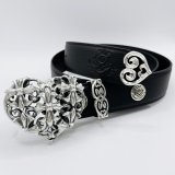 Multi-Gothic Cross Heart Buckle With Heart Belt Loop & Tip