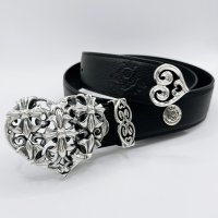 Multi-Gothic Cross Heart Buckle With Heart Belt Loop & Tip